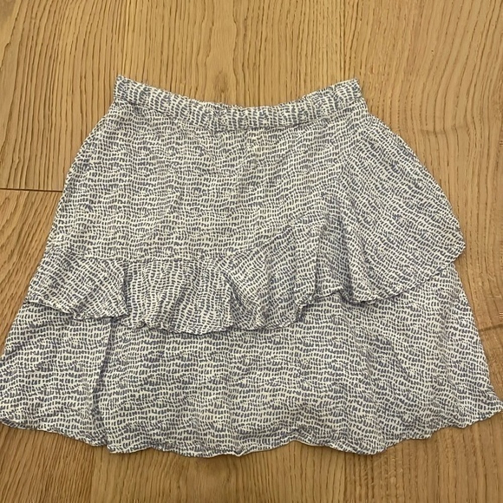 Japna Girls Blue White Ruffle Mini Skirt XS 4/5 Boho Tiered